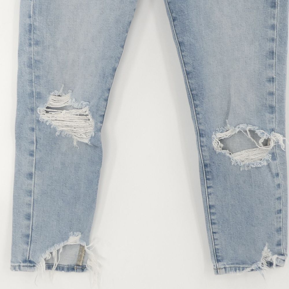 Frame Le Garcon Crop Distressed Medium Wash Blue Women's 25‎ - Picture 3 of 9